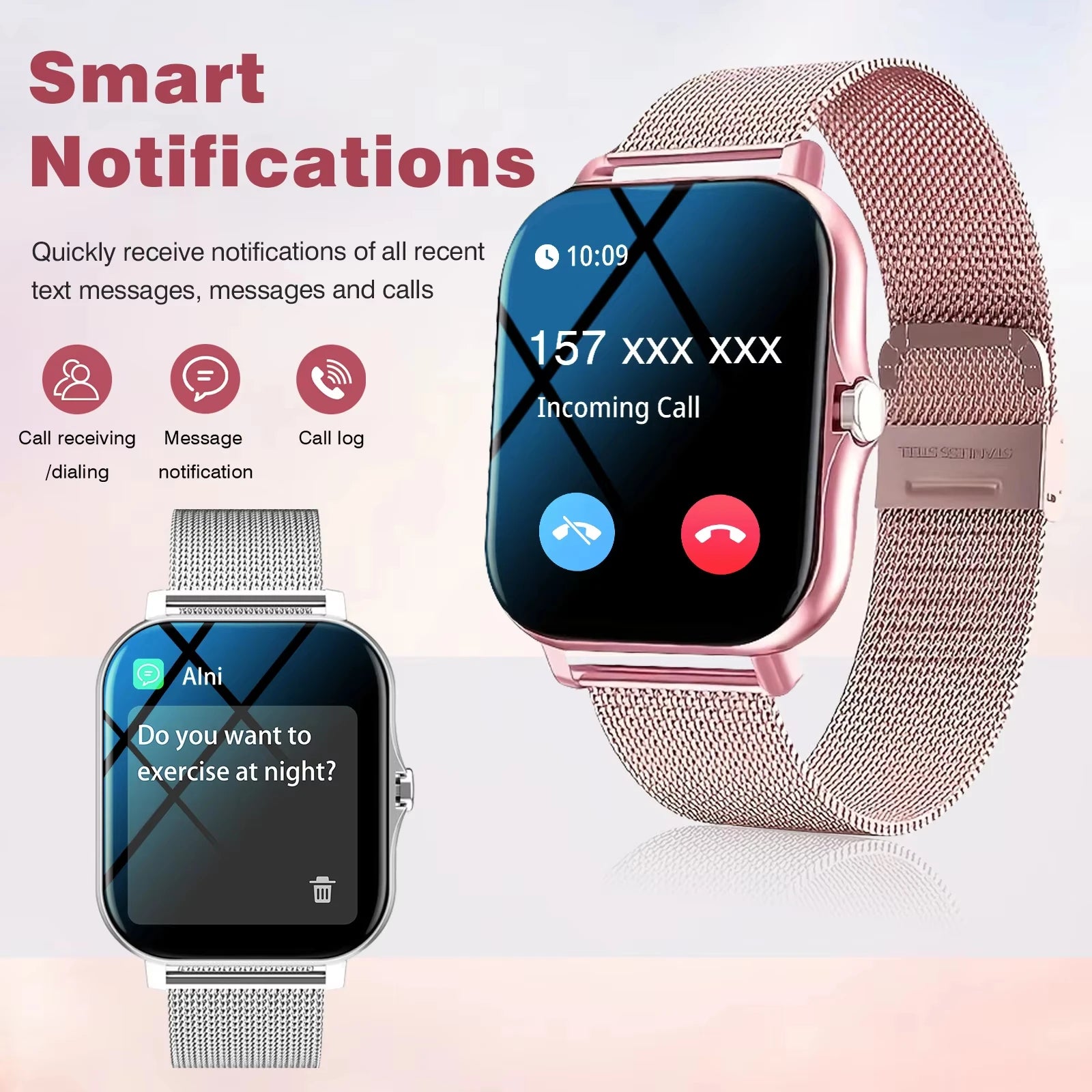 KESHUYOU Bluetooth Smartwatch with Health Monitoring