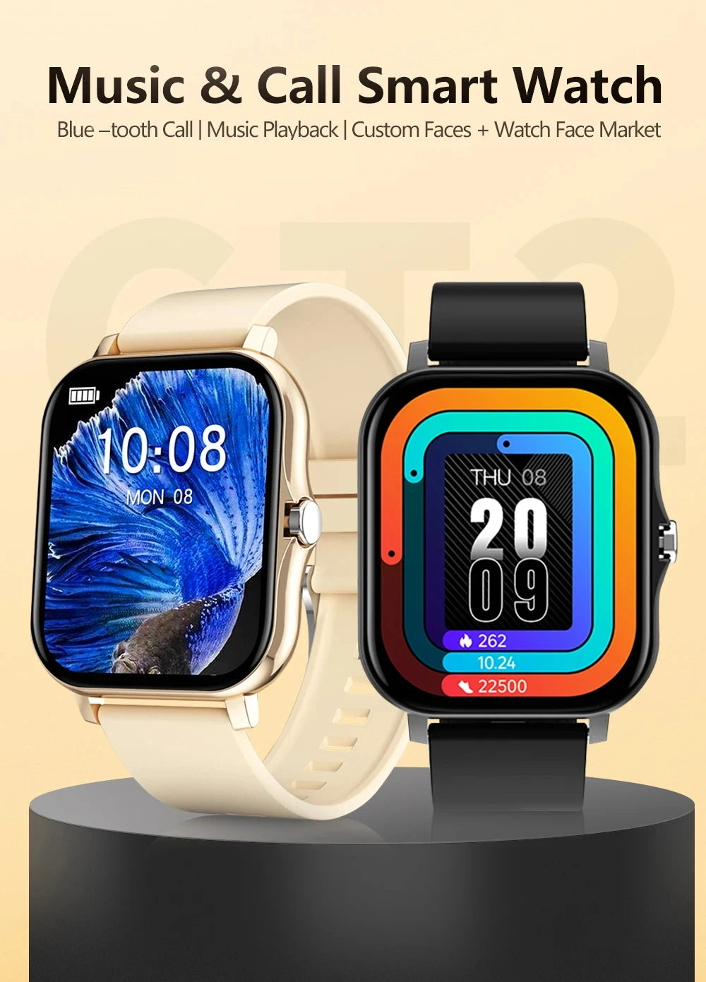 KESHUYOU Bluetooth Smartwatch with Health Monitoring