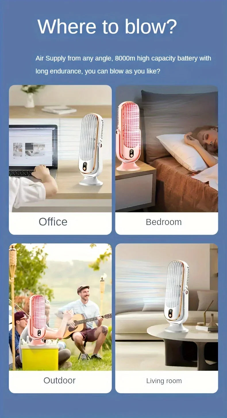 Rechargeable Portable Bladeless Desk Fan