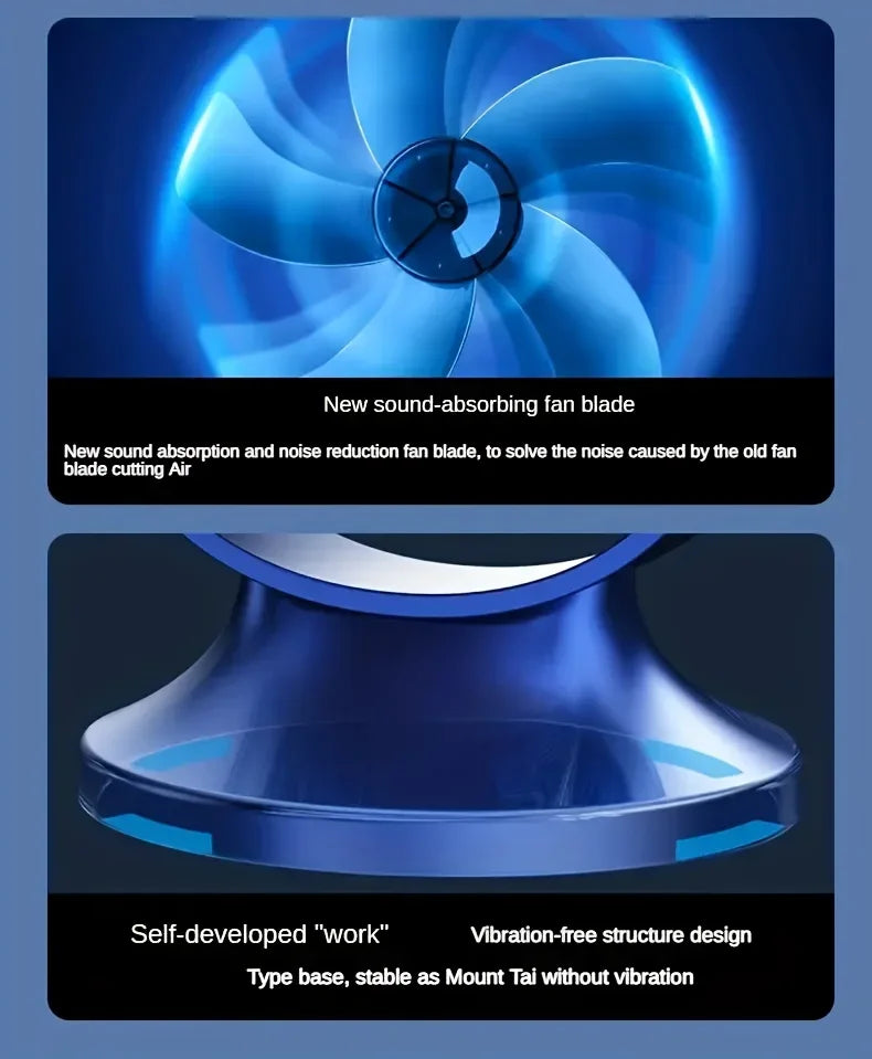 Rechargeable Portable Bladeless Desk Fan