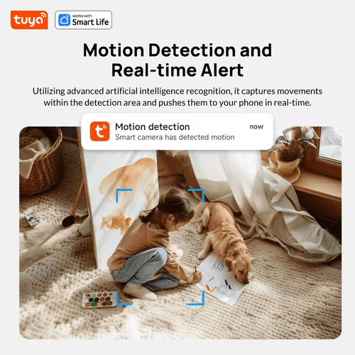 3MP HD Tuya Smart Indoor/Outdoor Security Camera for Home,Baby/Elder/Pet Camera With Phone App,Color Night Vision 2-Way Audio